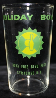 Great Vintage 1950's - 60's Drink Glass from Holiday Bowl in Syracuse, New York