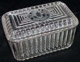 Wonderful 1920's H.P. Hood & Sons Glass Covered Butter Dish