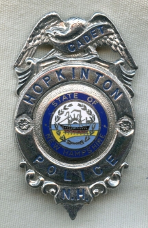 Circa 1970s Hopkinton, New Hampshire Police Cadet Badge
