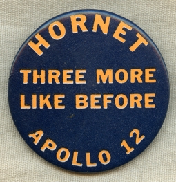 Great 1969 USS Hornet CVS-12 Apollo 12 Recovery Ship Celluloid Made in Hawaii