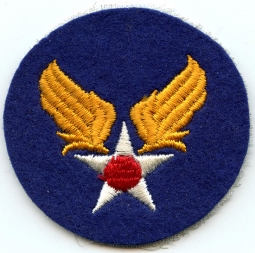 Minty USAAF Headquarters Patch. Orange Wings Embroidered on Felt