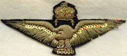 Beautiful 1930's - WWII Hungarian Air Force Pilot Officer Wing with Maker's Stamp