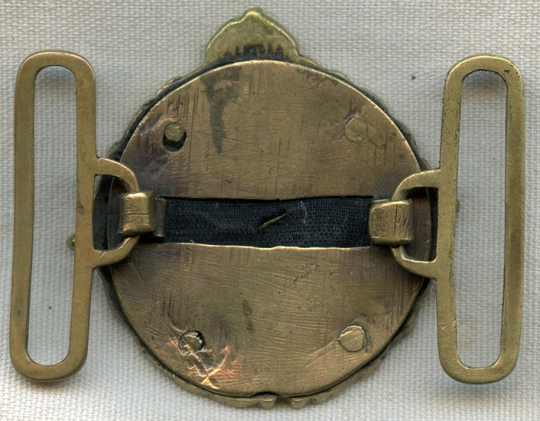 Rare REAL 1930s Hungarian Air Force Pilot Officer Belt Buckle with CORRECT Velvet Backing