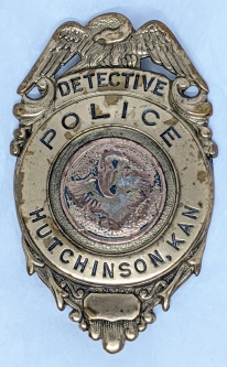Great Old 1920's - 30's Hutchinson, Kansas Detective Badge