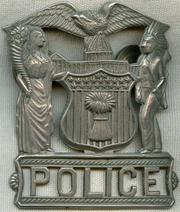 Early 1920's - 30's Illinois Police Hat Badge with Exquisite Detail