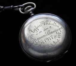 WWI German Presentation Pocket Watch "For Bravery in Battle" to 2nd BN 477th Inf. Regt.