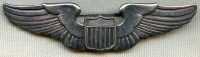 Rare WWII Indian-Made USAAF Pilot Shirt Size Wing in Silver. Beautiful Pattern.