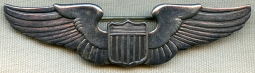 Gorgeous, Rare WWII Indian-Made USAAF Full Size Pilot Wing in Silver