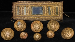 Civil War Infantry Captain Uniform Buttons & Single Shoulder Board Found in Maine