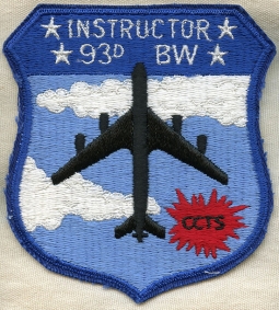 Scarce Ca.1960 USAF 93rd Bomb Wing Combat Crew Training School Instructor Large Jacket Patch