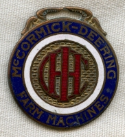 Vintage 1910s-1920s International Harvester Enameled Watch Fob