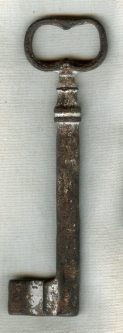 Wonderful, Huge 18th C. Iron Key, Perhaps to a Treasure Chest!