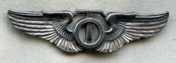 Very Nice WWII USAAF Issue Technical Observer Wing in Sterling Clutch Back Style