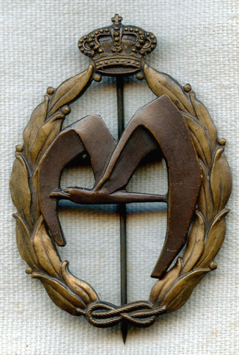 Rare, Super High Quality WWII Italian AF Bronze Transport Qualification/Aeronautica Militare