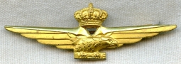 Nice Post-1943 WWII Italian Air Force Pilot Wing Loyal to King Fascia Blade Only Removed