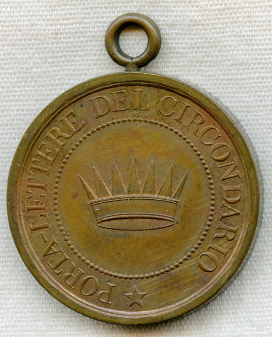 BEING IDed Italian Dist. Postal Carrier ID Disc/Porta-Lettere Del Circondario NOT FOR SALE TIL IDed