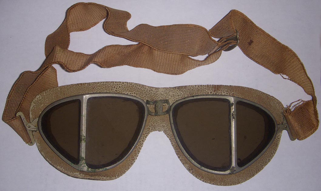 Scarce WWII Italian Pilot Goggles by Ratti Flying Tiger Antiques