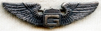 Ext Rare WWII Jenkel Jewelers USAAF Glider Pilot Wing in 1 3/4" Size Sterling Cap Wing