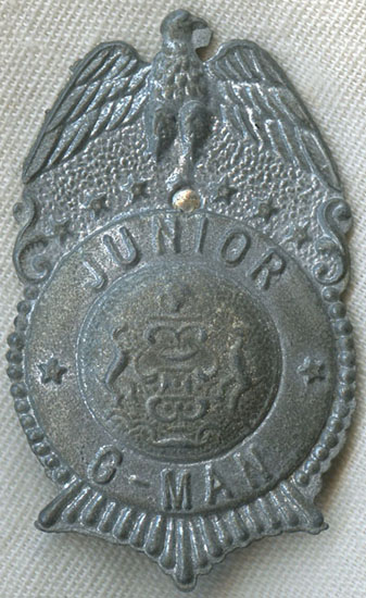 Details about   Vintage Melvin Purvis Junior G-Man FBI Agent Toy Metal Badge w ID Card 