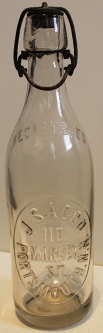 Rare Ca. 1900 Portsmouth, NH 'Blob Top' Bottle of Bottler J. Sacco at 110 Market St.