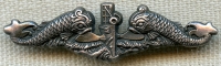 Korean War Era USN CPO Submariner Badge in Sterling by Balfour