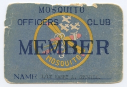Korean War USAF Mosquito Officers' Club Card