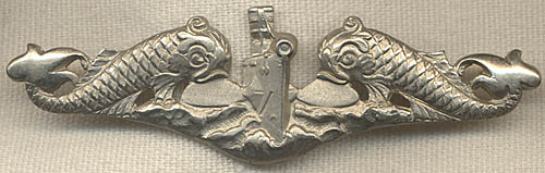 Korean War Period USN CPO Sub Dolphin Badge by Meyer