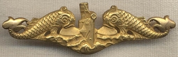 Korean War Period USN Officer's Sub Dolphin Badge by Meyer