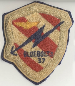 Korean War VF-37 "Blue Bolts 37" Chenille Patch