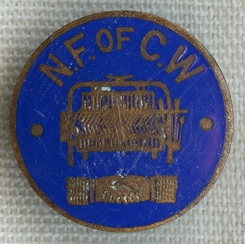 Cool Ca 1900 US Labor Union Lapel Pin for National Federation of Cloth Weavers