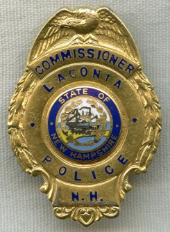 Circa 1950s-1960s Laconia, New Hampshire Police Commissioner Badge