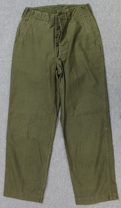 【US ARMY 40s】TROUSERS FIELD COTTON OD Late 1940's - Korean War US Army Field Trousers in Olive