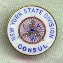 1880s League of American Wheelmen New York State Consul Badge by O'HARA Dial Co.