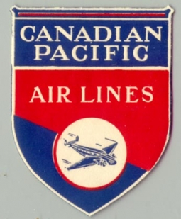 1930s Canadian Pacific Airlines Baggage Label