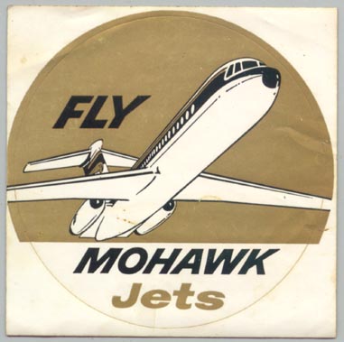 Decal 1955 Golden Metropolitan Service ~MOHAWK AIRLINES~ Scarce Luggage Label 