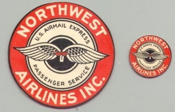 1930s Northwest US Air Mail Express Baggage Labels