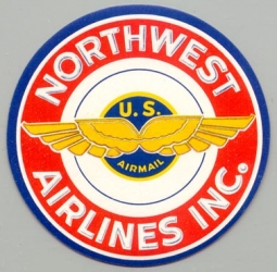 1930s Northwest Airlines Inc. US Air Mail Baggage Label