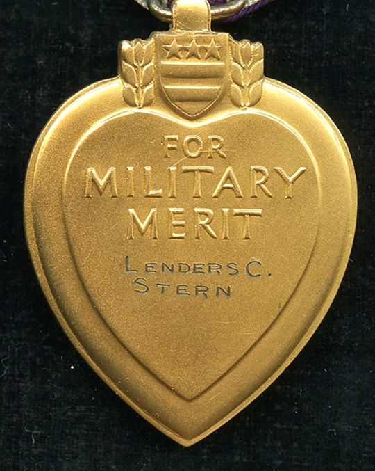 Cased WWII US Army KIA Purple Heart PFC Lenders C Stern 168th Inf Regt 34th Div