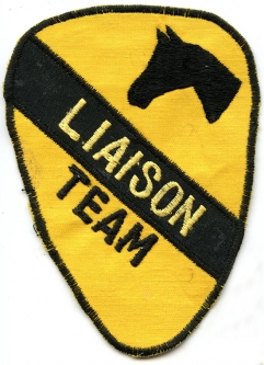 US Army 1st Cavalry Liaison Team Shoulder Patch - Nam Made - Saigon at "Cheap Charlies"