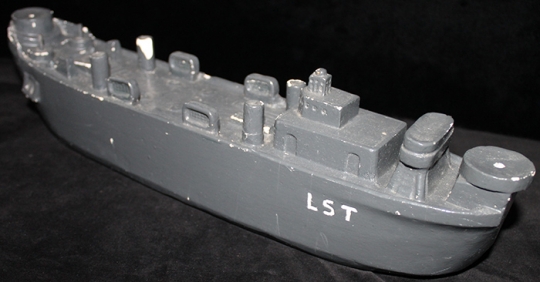 Large WWII Plaster ID Model of a US Navy Land Ship Tank (LST)