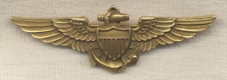 Great ca 1941 US Navy Pilot Wing by Josiah Odence  (Unpierced Flukes)