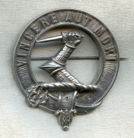 Stunning, Huge 1870s Scottish Clan MacNeil of Colonsay Badge in Unmarked Coin Silver
