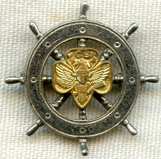 Early 1950's Girl Scouts Mariner Uniform Badge with Safety Type Catch
