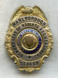 1950s Marlborough, Massachusetts Department of Weights & Measures Sealer Badge