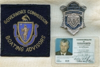 Ext. Rare Badge, Patch, Etc. of the Head of the Mass. Governor's Commission of Boating Advisors