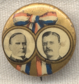 1900 McKinley & Roosevelt Campaign Pin