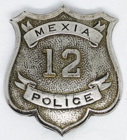Great Early 1920's Mexia Texas Oil Boom Era Police Badge #12