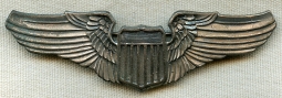 Nice Mid-1930's US Air Corps Pilot Wing by Amcraft in Silver-Plated Brass