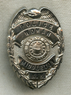 Rare 1960s Police Woman Badge from Middleton, NH in Small/Wallet Size