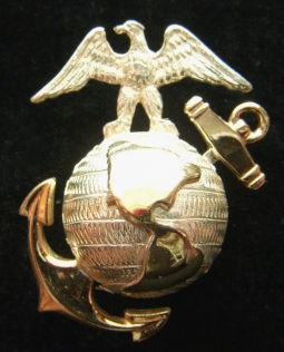Mint WWII (Model 1937) USMC Officer Collar Insignia for Full Dress Uniform in Sterling Silver